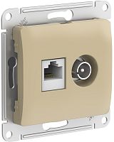 Розетка RJ45+TV Оконечная без рамки Systeme Electric Glossa 2-м. титан картинка